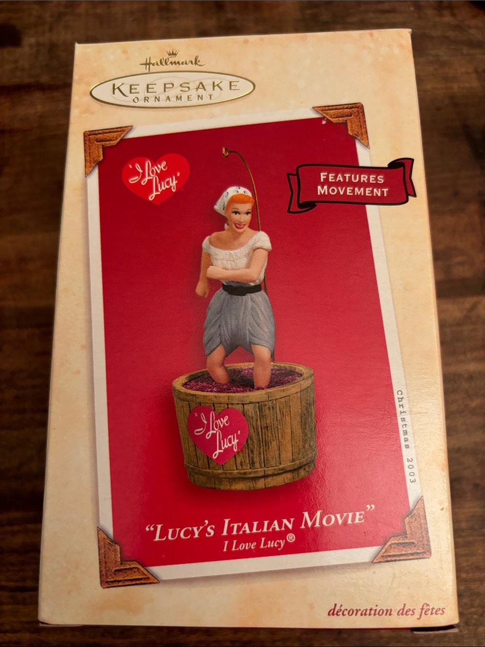 Hallmark Lucy Italian Movie Christmas Keepsake Ornament, Like New in Box
